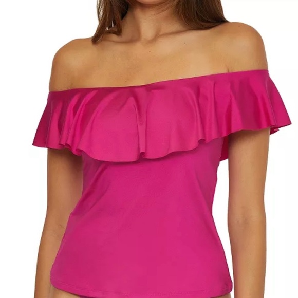 NWT Trina Turk
Women's Monaco Ruffled Off-The-Shoulder Tankini Top size 12 - Picture 3 of 6